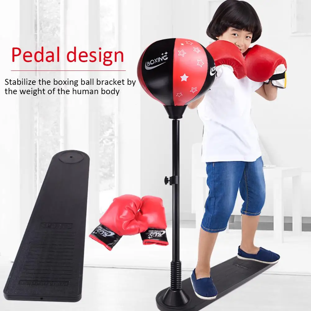 Us 24 11 30 Off Vertical Punching Ball With Stand And Gloves Inflatable Big Boxing Sandbag With Adjustable Height In Punching Bag Sand Bag From