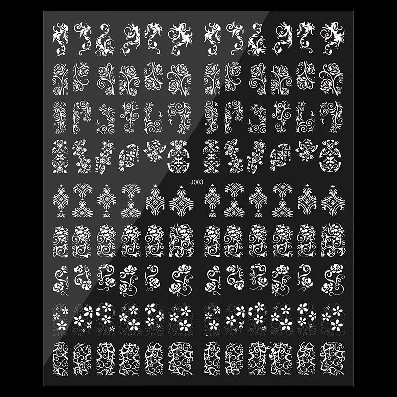 108 шт металлические наклейки для дизайна ногтей s 3D Золотые/Серебристые/белые/черные цветы клейкие наклейки для дизайна ногтей s наклейки DIY наклейки для лака для ногтей