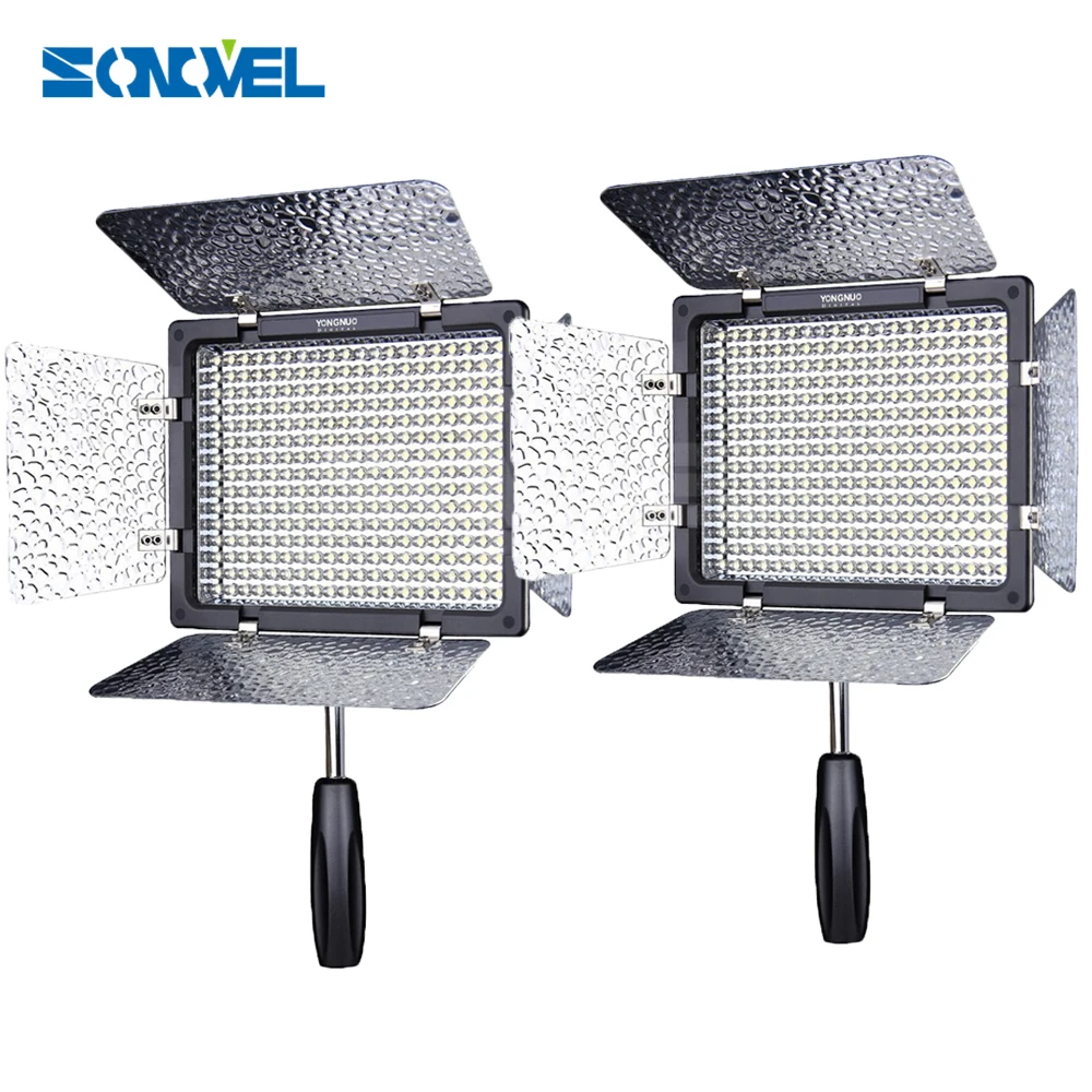 

2PCS YONGNUO YN300 III YN300III YN-300 III CRI95 3200K-5500K LED Video Light with Barndoor photographic led panel lamp for DSLR