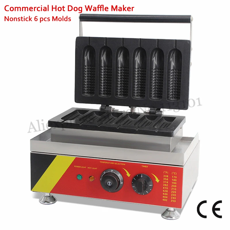 6 Molds Corn shaped Hot Dog Waffle Maker Lolly Hotdog Waffle Making