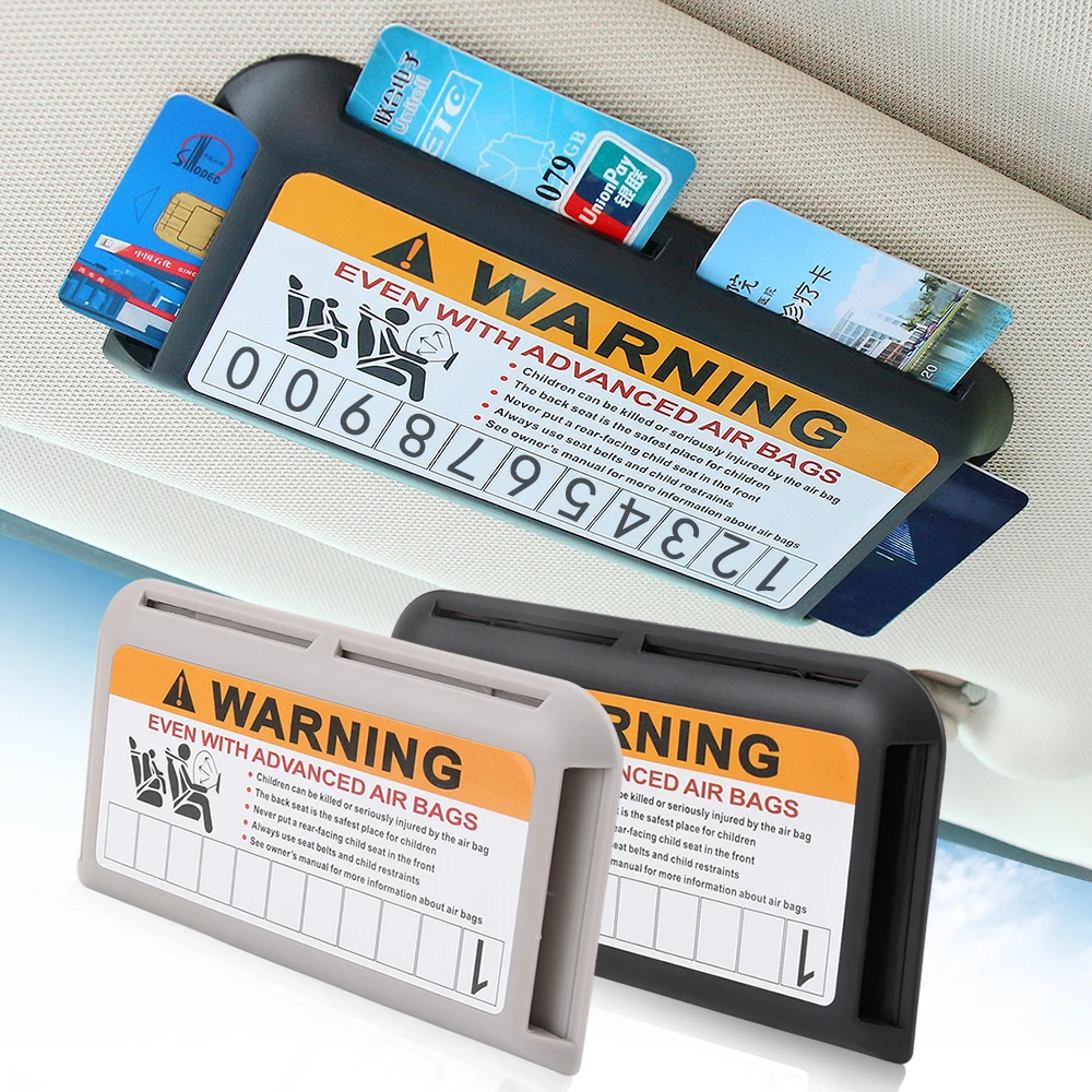 1PCS Temporary Telephone Number Sun Visor Name Credit ID Card Holder