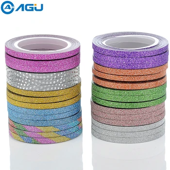 

NEW fashion colorful adhesive 3mm*5m glitter tape