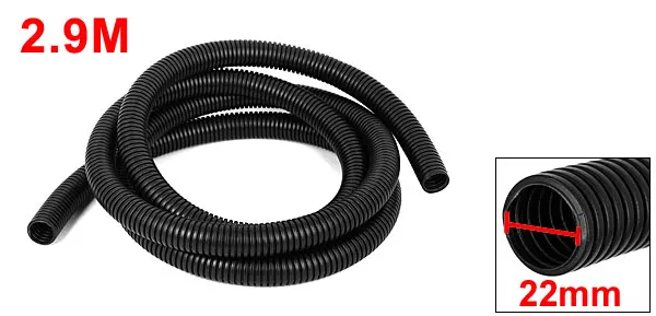 Uxcell Id 22 мм черный гибкий гофрированный шланг трубки длиной 2,9 м для фильтра насоса пруда. | 1,2 м | 1,7 м | 2,9 м | 3,8 м | 3 м | 4,7 м