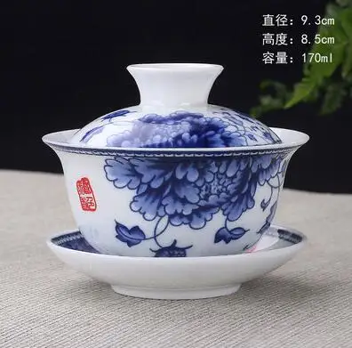 Ручная роспись богатая рыба керамический фарфор Gaiwan китайский чайный набор кунг-фу ручной работы чайная посуда Tureen Sancai чайная чашка пуэр чайник - Цвет: 170ml