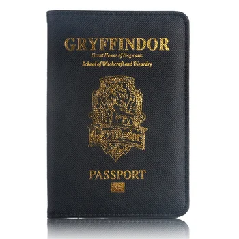 

BLACK GRYFFINDOR Passport Cover Rfid Blocking UK Hogwarts Passport HOLDER Customized Passport Case Hot Sale