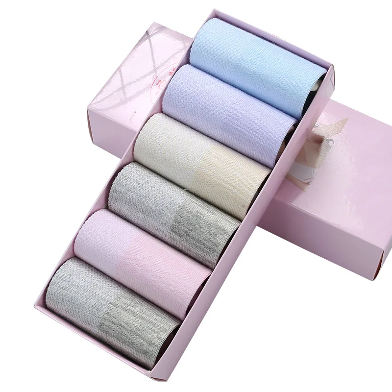 

6 Pairs Pure Cotton Women's Socks Sweet Candy Color Short Low Cut Ankle Socks Female Socks Mesh Spring Autumn Sock Meias Hosiery