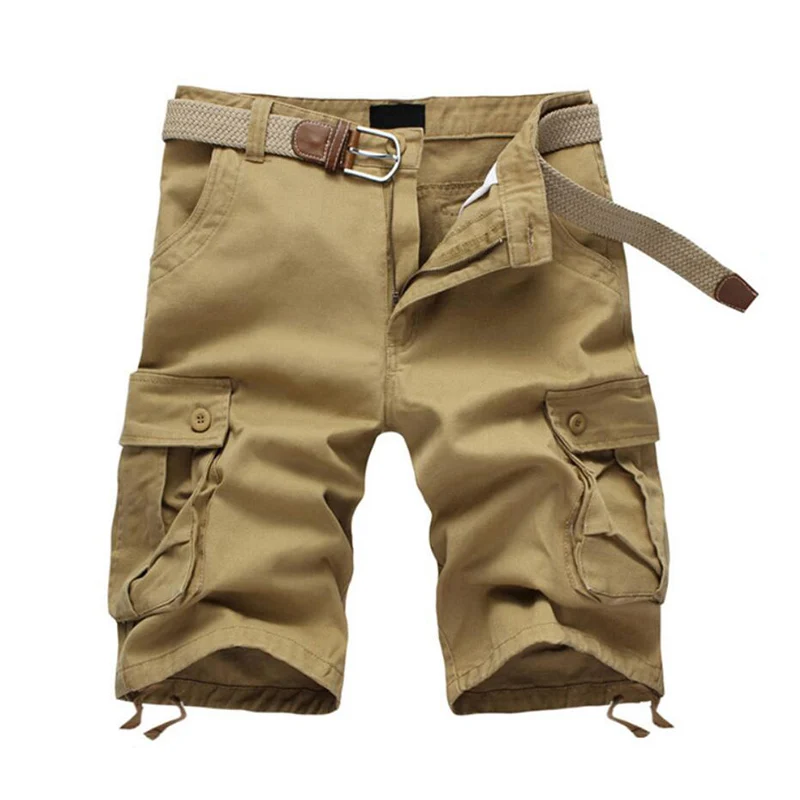 

Summer military wind tooling girdle shorts men's pants no belt multi-pocket high-cotton casual loose breeches free shipping