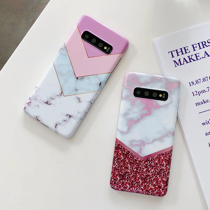 YHBBCASES для Samsung Galaxy S10 Plus Ретро Чехол с мраморным покрытием S10e модный