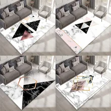 Nordic стиль простой Геометрия ковры для гостиная спальня Нескользящие мягкий коврик тенденция 3D мрамор узор большой размеры дома