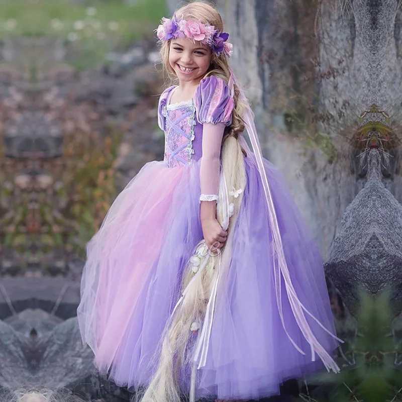 

ABYABYGO Princess Dresses Baby Kids Lace Bow Ball Gown Christmas Birthday Party Children Cosplay Holiday Cartoon Fairy Clothing