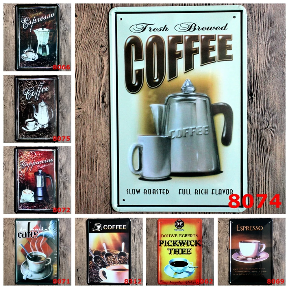 

[ Sun86 ] Coffee Metal Painting Home Living Room Art Unique Gift Decoration Wholesale Mix Order 20X30CM W-28
