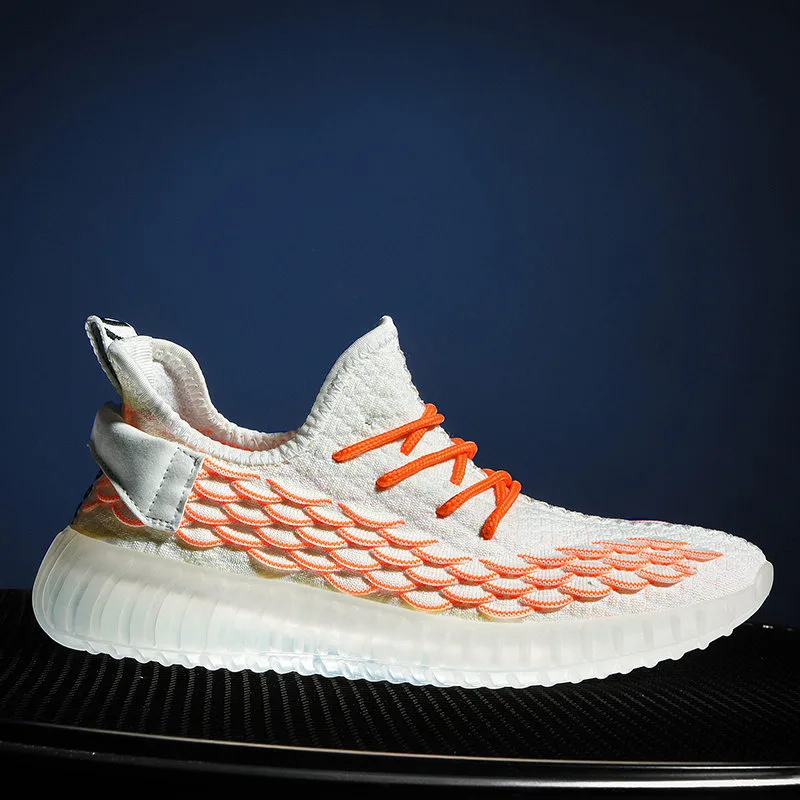 

New Deodorant Breathable Mesh Men Casual Shoes Korean Version Shoes Red Lace Up FootwearMen White Male Sneakers