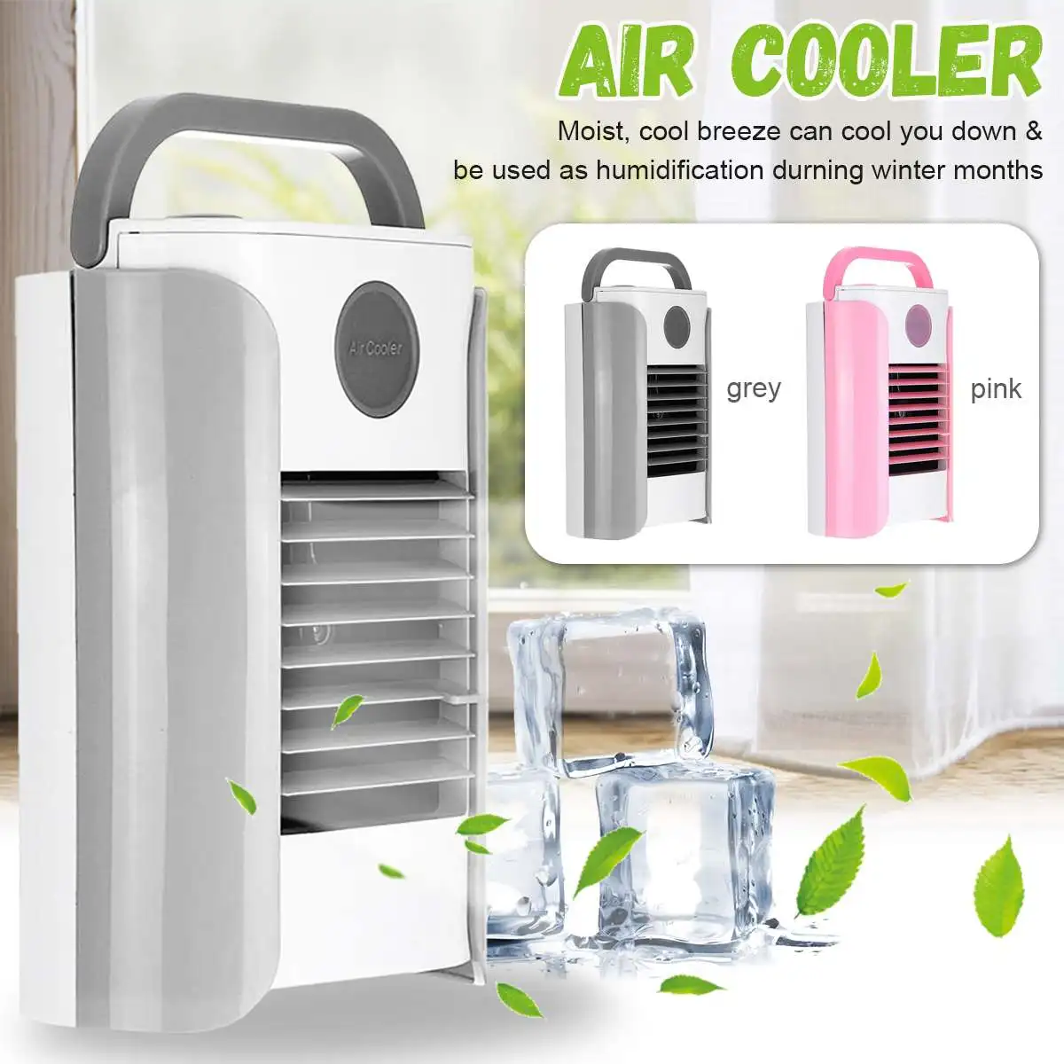 

Portable Mini Air Conditioner Humidifier 3 Speeds Desktop Air Cooling Fan USB Cooler Support bluetooth Speaker FM Music Radio