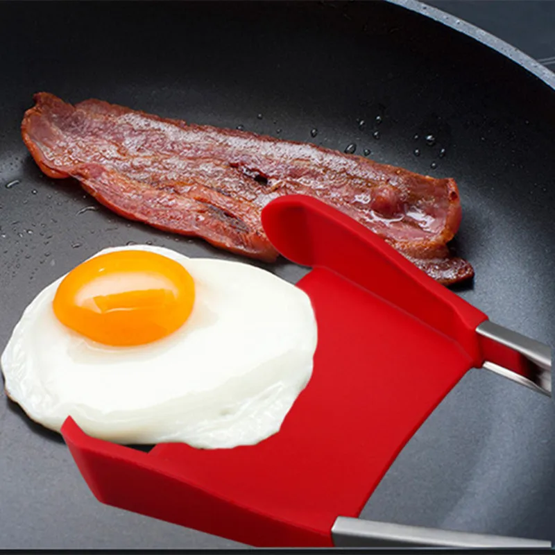 Clever Tongs 2 in 1 Kitchen Spatula & Tongs Non-stick Heat Resistant Stainless Steel Frame Silicone Kitchen Helper 9inch 12inch10