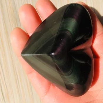 

natural colorful rainbow obsidian heart Healing Crystals stones and minerals Rainbow Obsidian Properties
