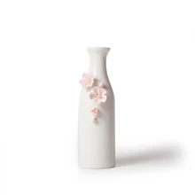 1 шт., изысканная керамическая ваза ручной работы, одноцветная мини-ваза, креативная ваза с простым цветочным дизайном, белая фарфоровая ваза для дома