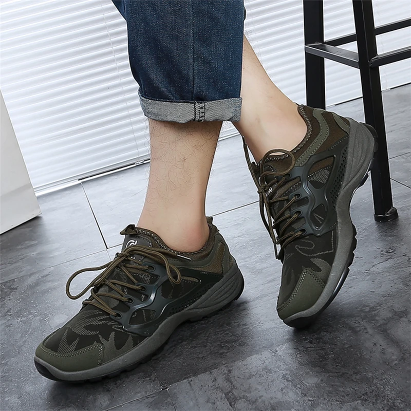 

2018 New Men's Hiking Shoes Male Outdoor Waterproof Antiskid Breathable Trekking Hunting Tourism Mountain Sneakers