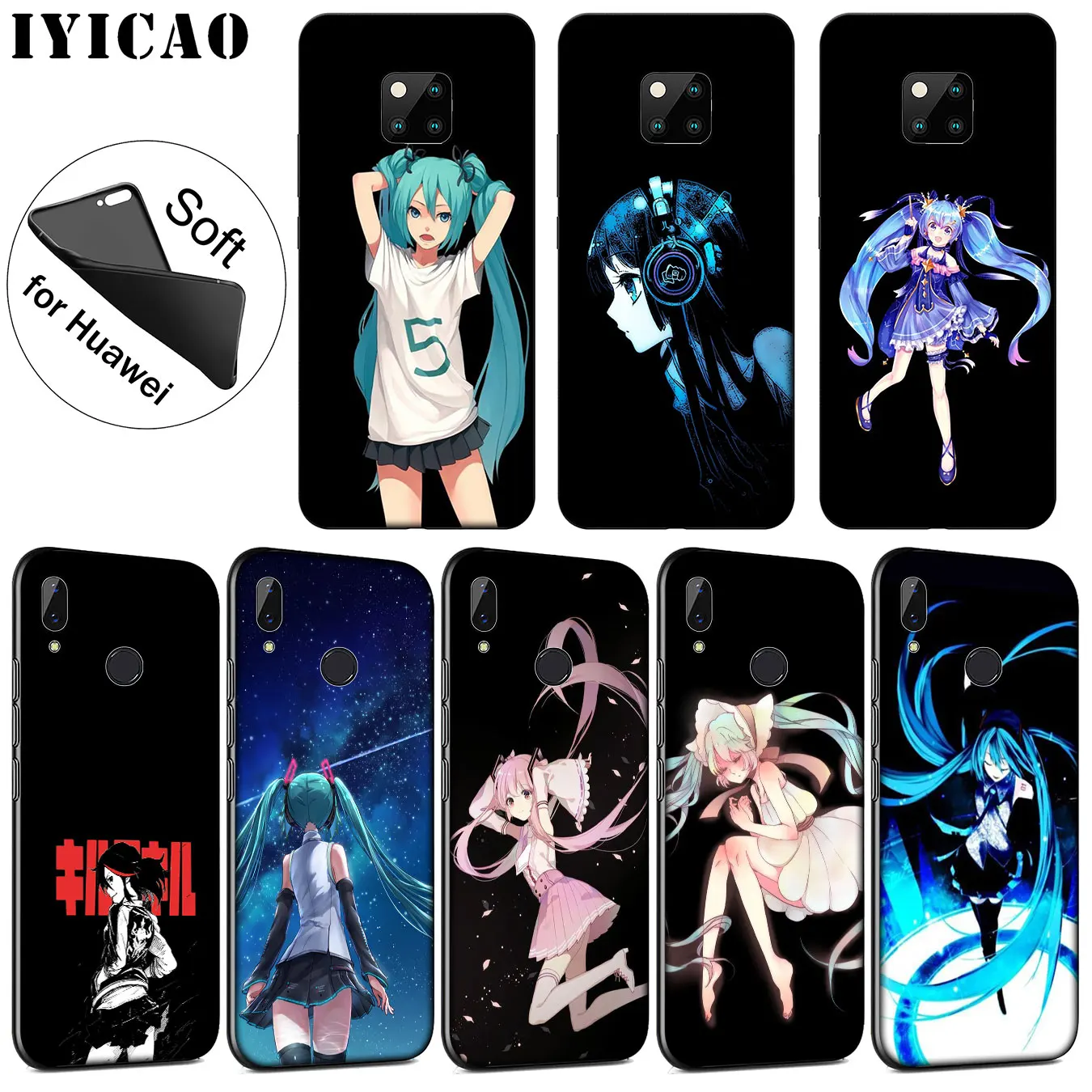 IYICAO аниме девушка Hatsune Miku Мягкий силиконовый чехол для телефона Huawei Mate 30 20 10 Pro Lite