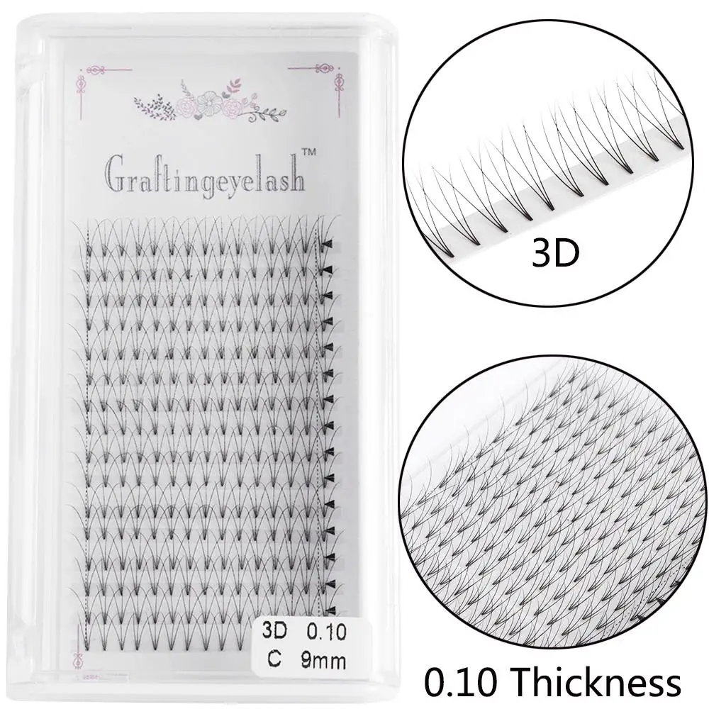 

240pcs/Box 0.10 Thickness C D Curl Individual Eyelash Premade 3D Volume Lash Fans Handmade Semi Permanent Lashes Eye Makeup Tool