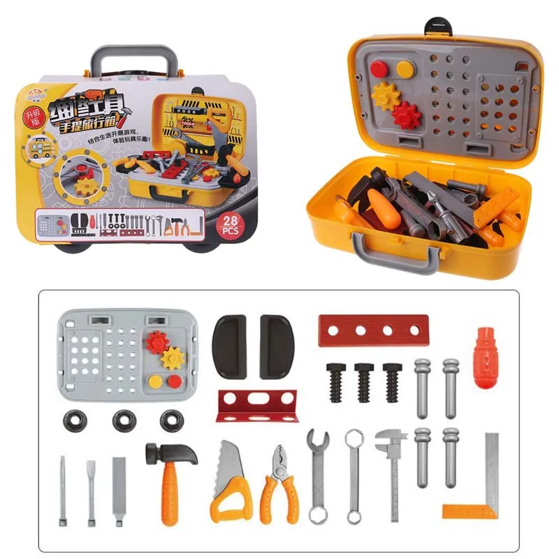 

28pcs/set Portable Simulation Repairing Tools Kit Set Bag Case Role Play For Children Kids Toys