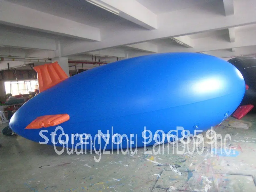Горячая 6 м/19,6 футов длинная надувная реклама Blimp для мероприятий/синий корпус с оранжевые плавники/DHL
