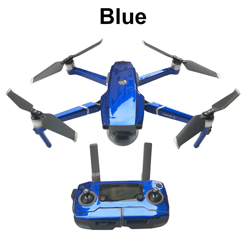 blue 1 комплект флуоресцентный пульт дистанционного управления для тела полный набор наклеек s водонепроницаемый крутой стикер для DJI Mavic 2 Pro/Zoom аксессуары для дрона - Цвет: blue