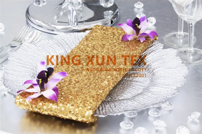 Скатерти с пайетками салфетка салфетки для свадьбы украшение для торжества - Цвет: 40x40cm gold