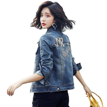 

Women Short Denim Jacket Fashion Slim Female Jeans Jackets Coat Vintage Autumn BF Style Harajuku Outwear Classic chaqueta mujer