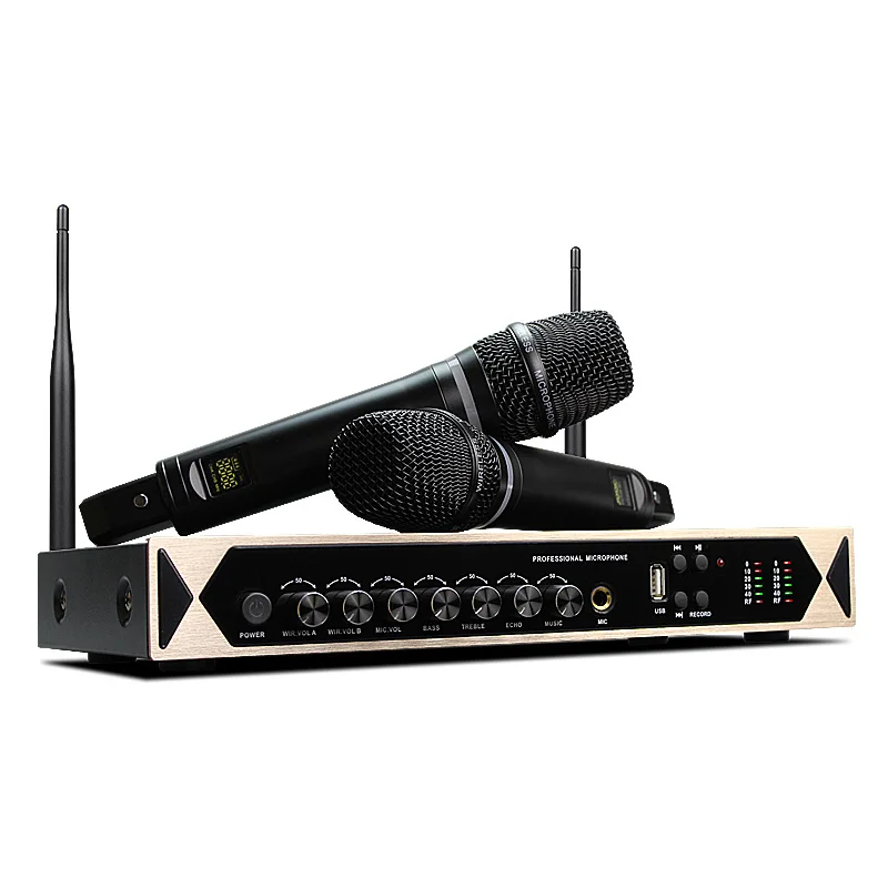 

Quality UHF Handheld Professional Frequency Modulation Bluetooth Wireless Microphone Family Party Church Singer Karaoke