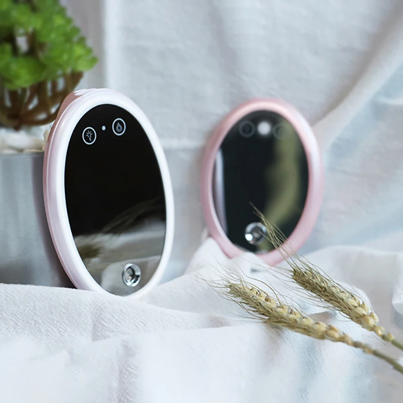 

1/36 Lights Led Mini Makeup Mirror Portable Mini Face Steamer Humidifier Usb Connect Cable Built-In Battery Chargeable