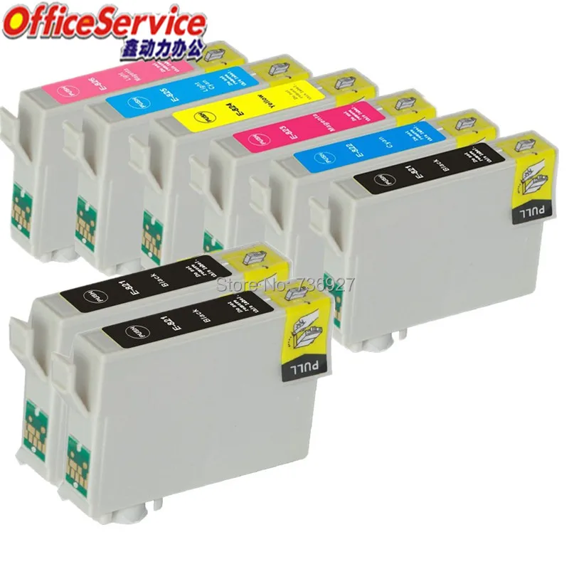 

8X Compatible Ink cartridge T0821 T0822 T0823 T0824 T0825 T0826 For Epson Stylus Photo T50 R270 R290 R390 RX590 RX610 printer