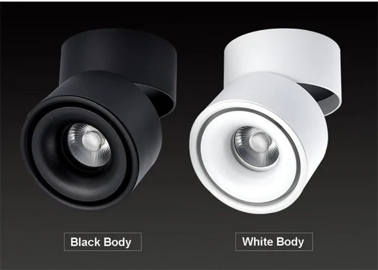Conduziu a Lâmpada do Teto Ponto de Luz de Fundo Montagem em Superfície de 15 Dobrável e 360 Preto Branco Graus Rotatable Cob Ac85-265v 10 7 w 11 Cheap Luzes embutidas de LED