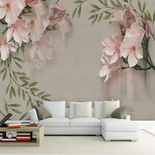 Papel tapiz De foto personalizado, murales De flores rosas simples modernos, sala De estar, casa De boda, fondo, pintura De pared, Papel De pared 3 D