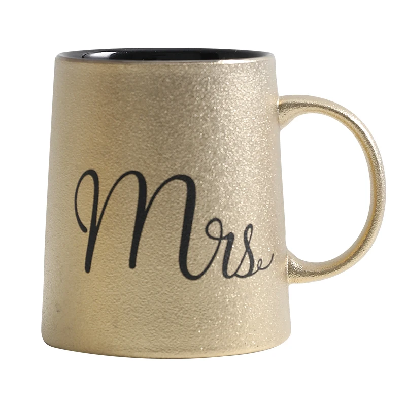 Креативная чашка Ins Golden Ceramics 320 мл Mr Mrs для завтрака молочный кофе пивные кружки 1