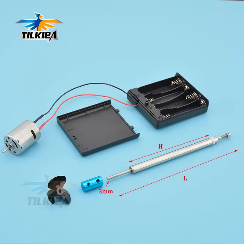 

RC Boat 370 Motor with Shaft+Propeller Kit Shaft Assembly With Battery Case for DIY RC Electric Boat Length 10/15/20/25/30cm