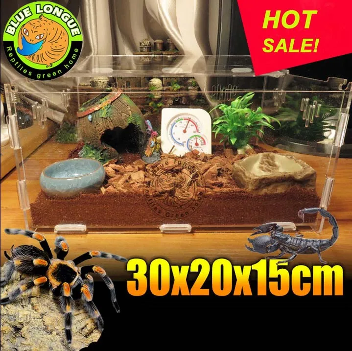 

Crystal Acrylic Herp Pet Cage, Large box mosquera acrylic pet feeding box scorpion scollops pet box 30 x 20 x 15 cm
