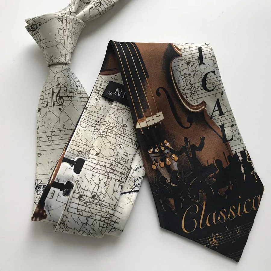 Дизайнерский мужской галстук модный музыкальный галстук с рисунком пианино с музыкальными нотами Галстуки для музыканта - Цвет: As Picture