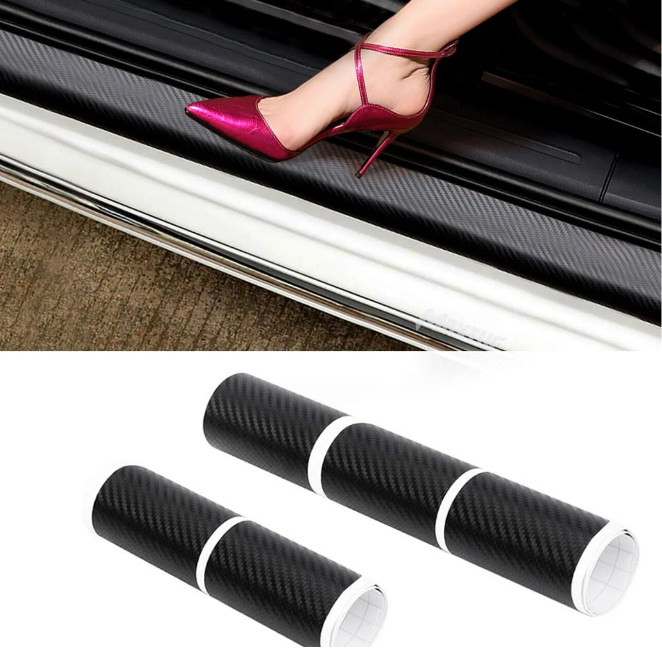 Sill Scuff Anti Scratch Carbon Fiber for golf mk3 jetta honda civic jimny citroen c3 corolla ford ranger peugeot 308