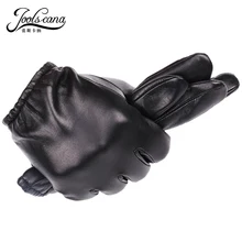 JOOLSCANA genuine leather gloves men fashion driving wrist gloves winter autumn made of Italian imported natural sheepskin