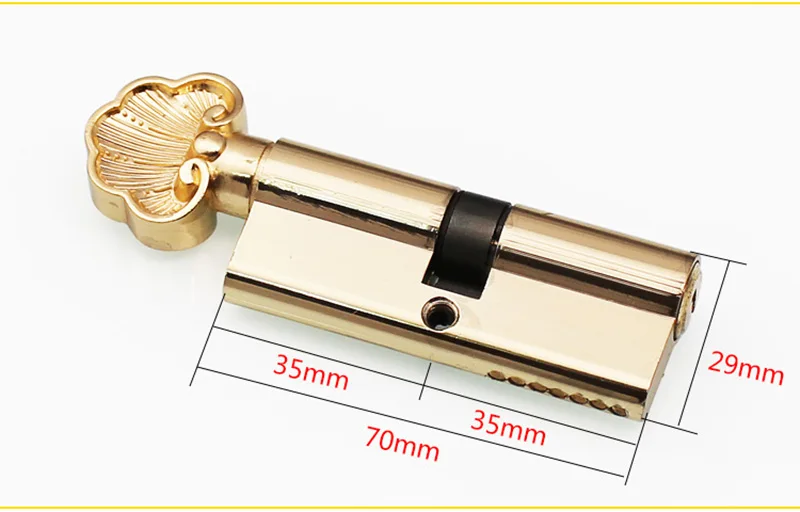 Gold Familiar Strands Commercial Core Interior Door Lock Cylinder Masses 70 MM Trees Crossroads Chains Head Brass