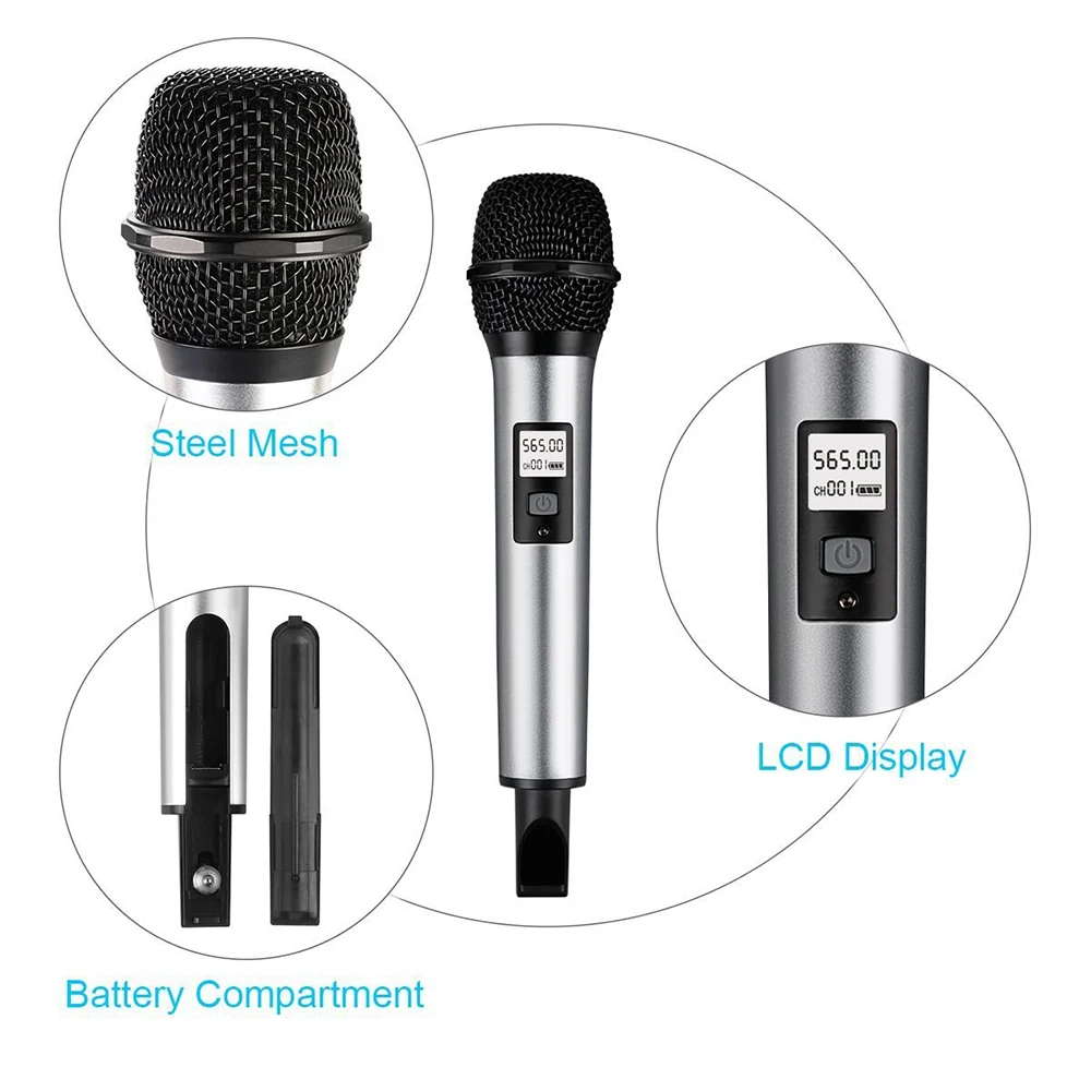 FIFINE K035 Wireless Handheld Microphone with Receiver for PC Laptop 
