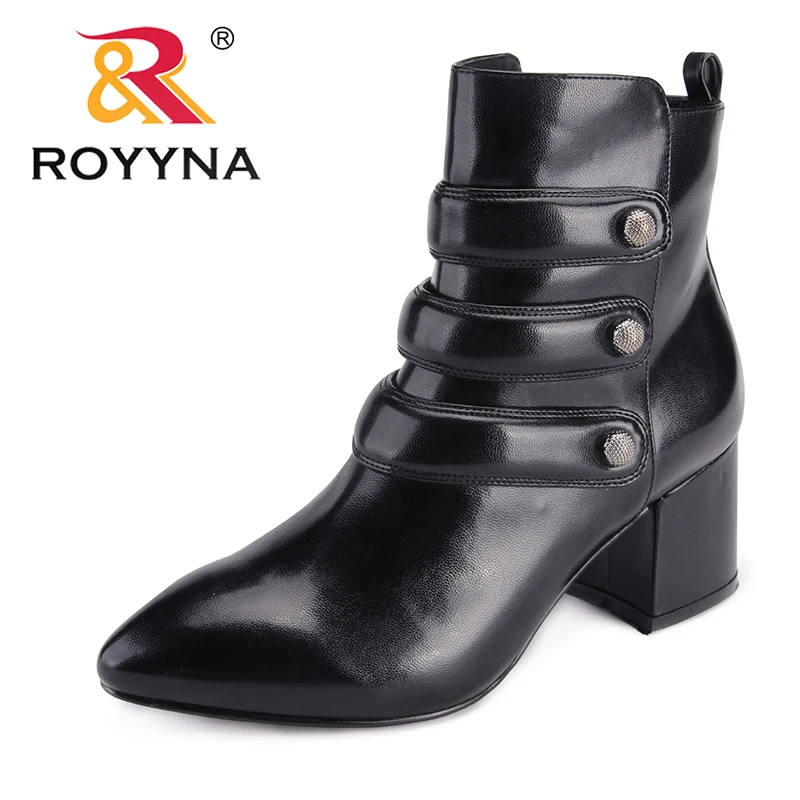 

ROYYNA New Arrival Popular Style Women Boots Pointed Toe Women Ankle Boots High Heels Lady Winter Shoes Light Fast Free Shipping