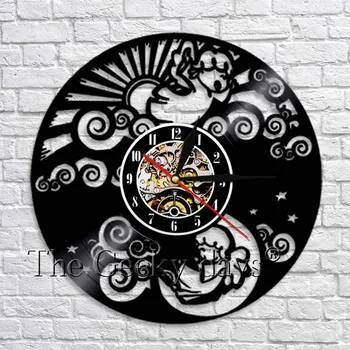

Angels Vinyl Record Wall Clock Modern Design 3D Wall Watch Baby Angels Wall Art Decor For Kids' Room Housewariming Gift