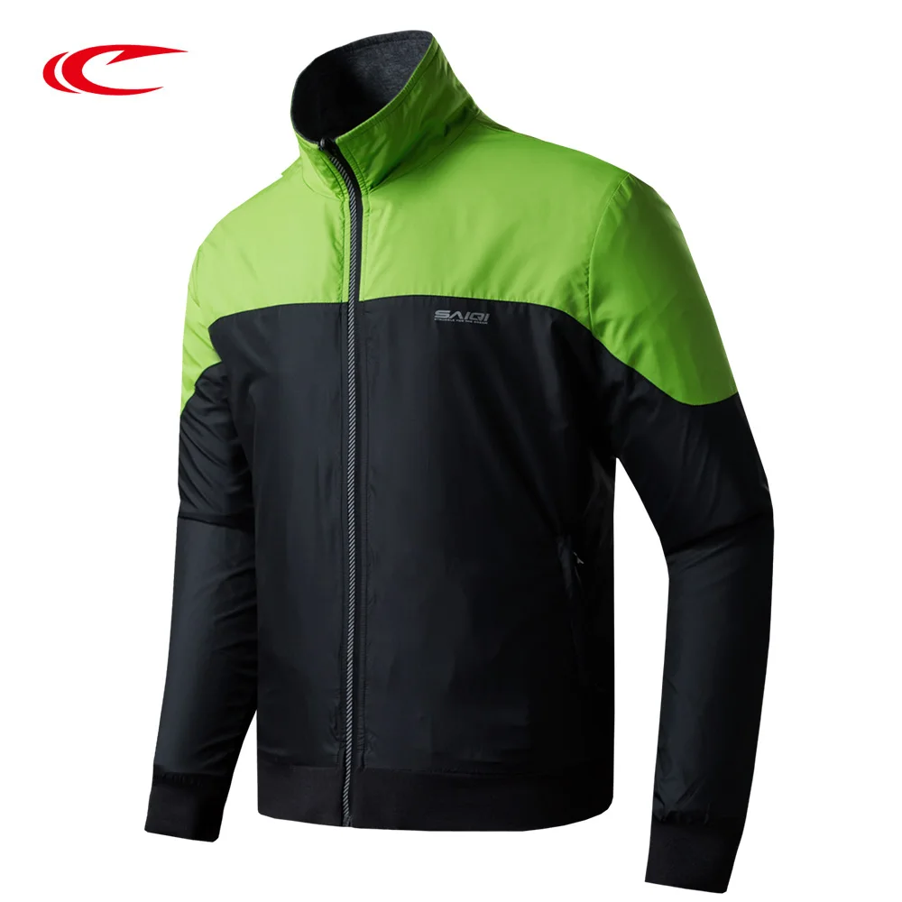 

SAIQI 2019 Men's Double Sided Wear Resistant Windbreaker 100% Polyester Body Fit Accessories Color Matching Sports Jacket 227559