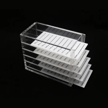 

5 Layers Acrylic Grafting False Eyelashes Storage Box Single Planting Eyelash Packaging Tools Eyelash Extension Makeup Tool