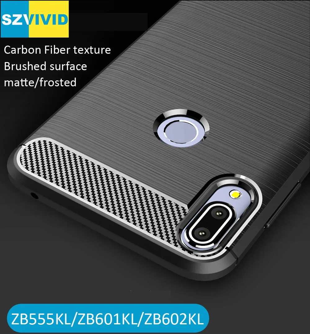 

Carbon Fiber Case For Asus Zenfone Max Pro M2 M1 ZB631KL ZB555KL Brushed TPU Silicone Matte Frosted Protector Cover