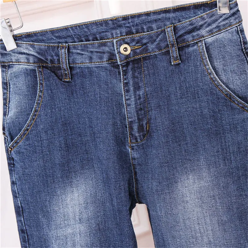 Plus Size Jeans Women Denim High Waist Elastic Boyfriend Jeans Femme Casual Loose Vintage Mom Jeans Streetwear Denim Pants Q1365