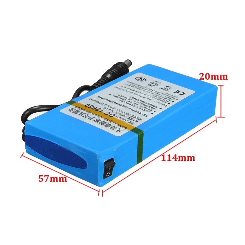  LEORY 12V DC 6800mAh Lithium Rechargeable Battery Li-ion Super Electrical Batteries Pack For Wirele - 32818550364