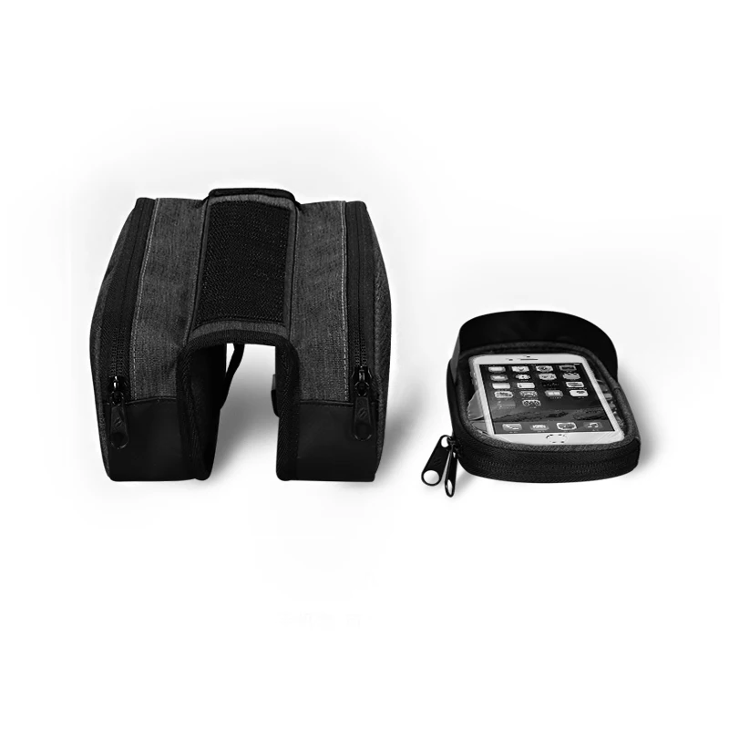 Cheap Sahoo 122007 Touch Screen Bike 6.5in Cell Mobile Phone Bag Front Frame Top Tube Cycling Pouch Double Side Bicycle Pannier 4