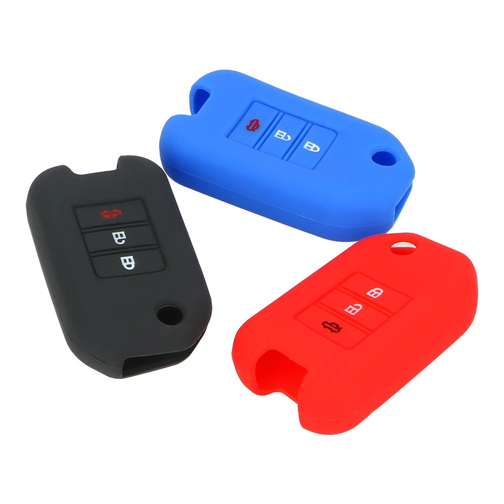 

LEEPEE Key Fob Shell Car-styling Car Key Shell 3 Buttons Silicone Car Key Cases For Honda Civic HRV Accord CRV